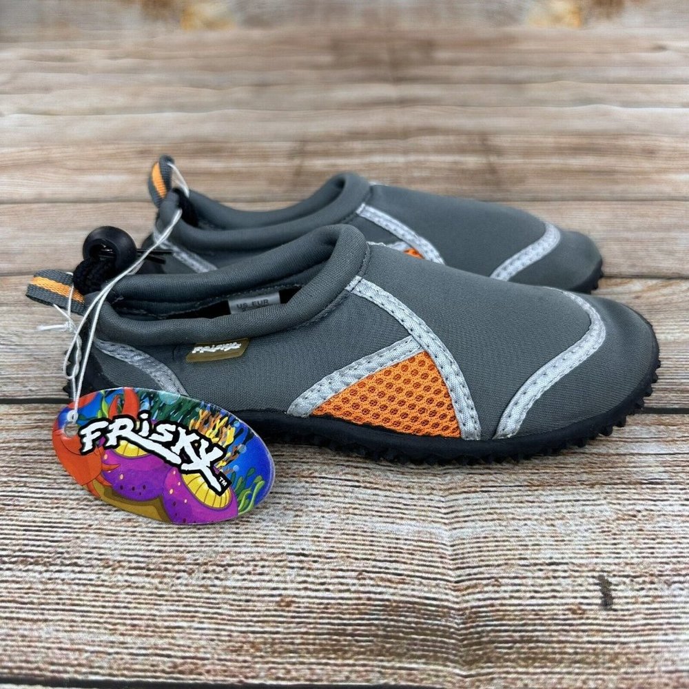Frisky Water Shoes Youth Size 2 Kids Gray Slip On Multipurpose Summer Shoes NEW